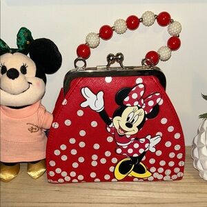 Disney Minnie Mouse Red Polka Dot Beaded Handle Girls' Purse